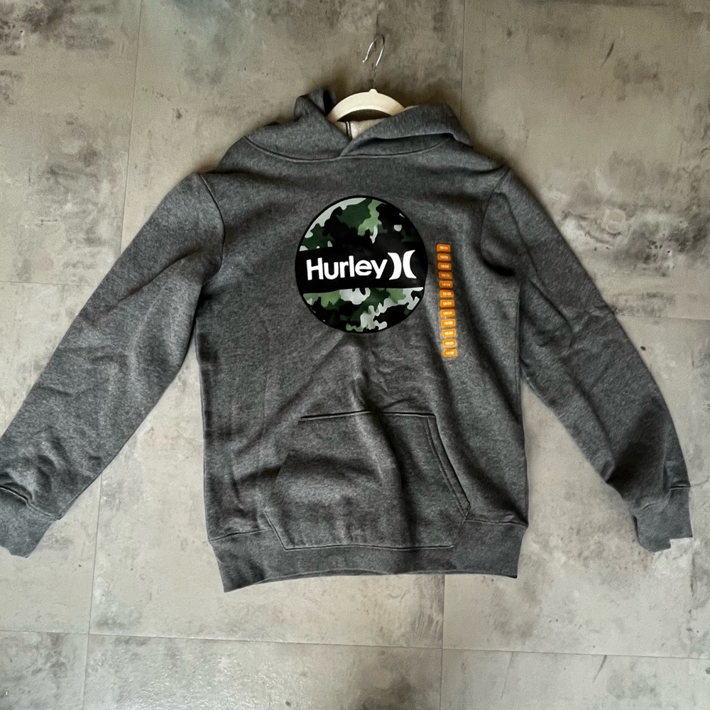 Hurley Dark Gray Hoodie with Camo Accent